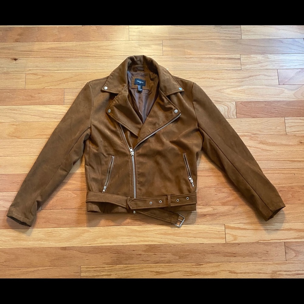 Forever 21 Men’s Brown Suede Moto Jacket Size M.